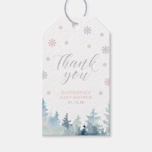 Winter Wonderland Baby Shower Danke Favor Geschenkanhänger