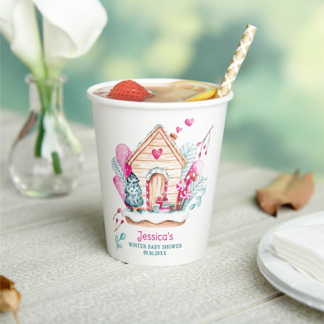 Winter Wonderland Baby Shower Pappbecher (In Situ)