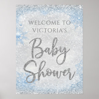 Winter Wonderland Baby Shower Willkommensschild Poster