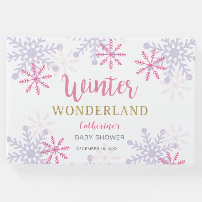 Winter Wonderland Baby Showflakes Holiday Gästebuch (Vorderseite)
