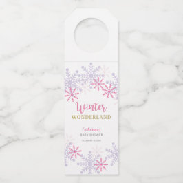 Winter Wonderland Baby Showflakes Niedlich Pink Flaschenanhänger