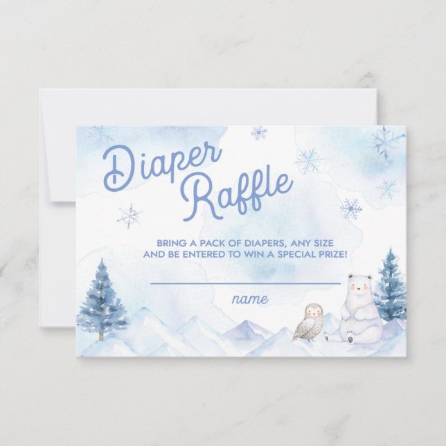 Winter Wonderland Babydusche Windelwanne RSVP Karte (Vorderseite)