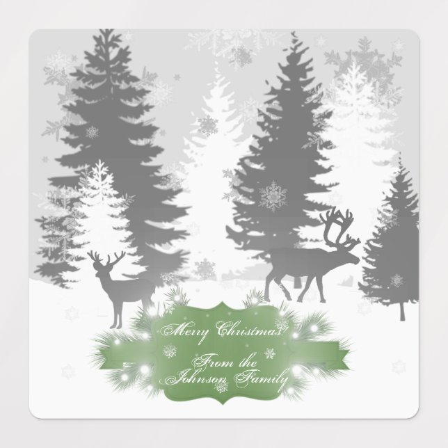 Winter Wonderland Backlabel - Grün Etiketten (Design 1)