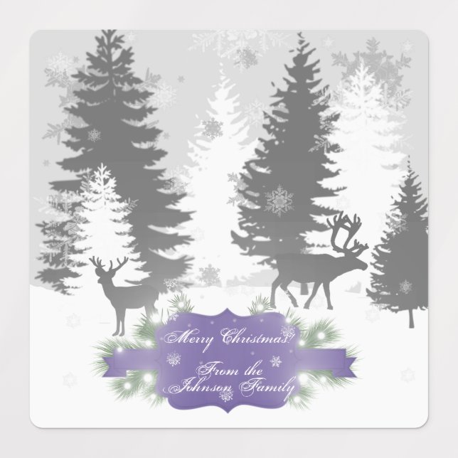 Winter Wonderland Backlabel - Lila Etiketten (Design 1)