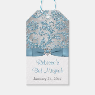 Winter Wonderland Bat Mitzvah Favor Tag - Ice Blue Geschenkanhänger
