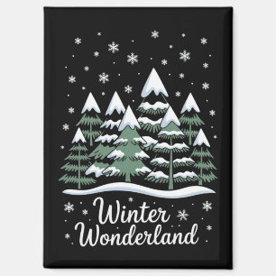 Winter Wonderland Bäume Weihnachten Familie Crew Magnet