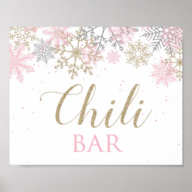 Winter Wonderland Birthday Chili Bar Sign Poster (Vorne)