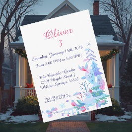 Winter Wonderland Birthday Invitation, Snowman  Einladung