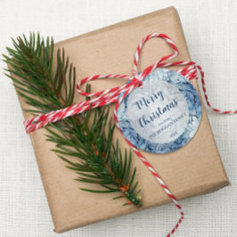 Winter Wonderland Blau frostiges Muster Geschenkanhänger