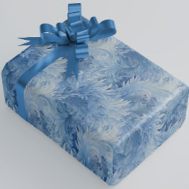Winter Wonderland Blau frostiges Muster Geschenkpapier