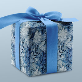 Winter Wonderland Blau frostiges Muster Geschenkpapier