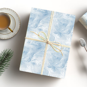 Winter Wonderland Blau frostiges Muster Geschenkpapier