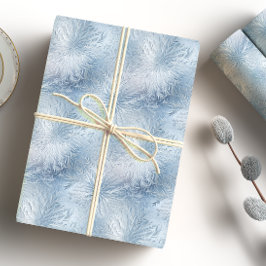 Winter Wonderland Blau frostiges Muster Geschenkpapier