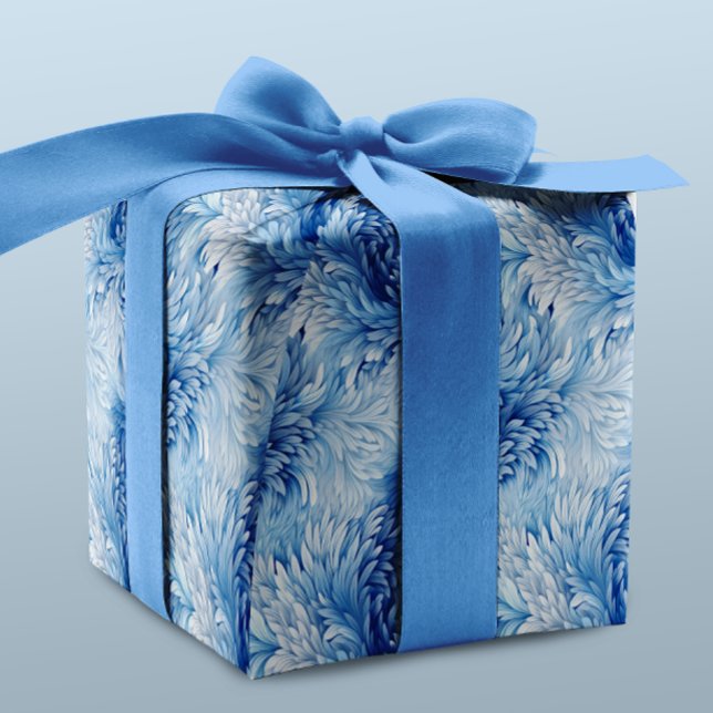 Winter Wonderland Blau frostiges Muster Geschenkpapier (Von Creator hochgeladen)