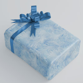 Winter Wonderland Blau frostiges Muster Geschenkpapier