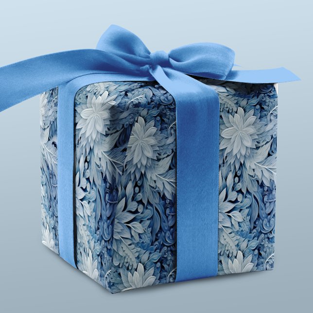 Winter Wonderland Blau frostiges Muster Geschenkpapier (Von Creator hochgeladen)