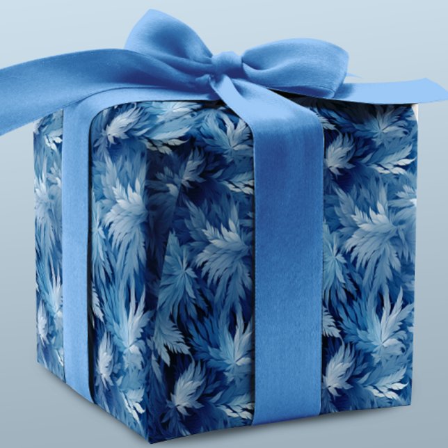 Winter Wonderland Blau frostiges Muster Geschenkpapier (Von Creator hochgeladen)