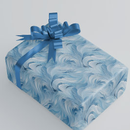 Winter Wonderland Blau frostiges Muster Geschenkpapier