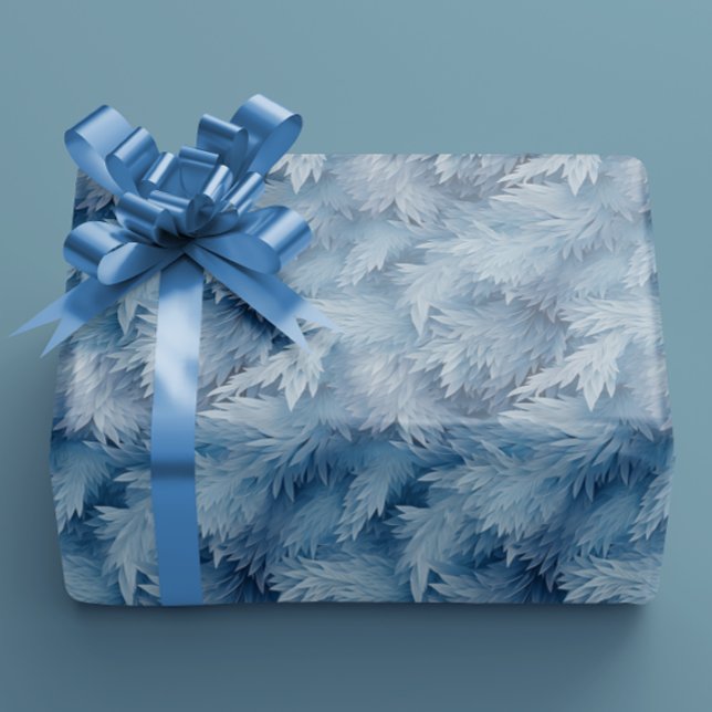 Winter Wonderland Blau frostiges Muster Geschenkpapier (Von Creator hochgeladen)