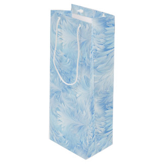 Winter Wonderland Blau frostiges Muster Geschenktüte Für Weinflaschen