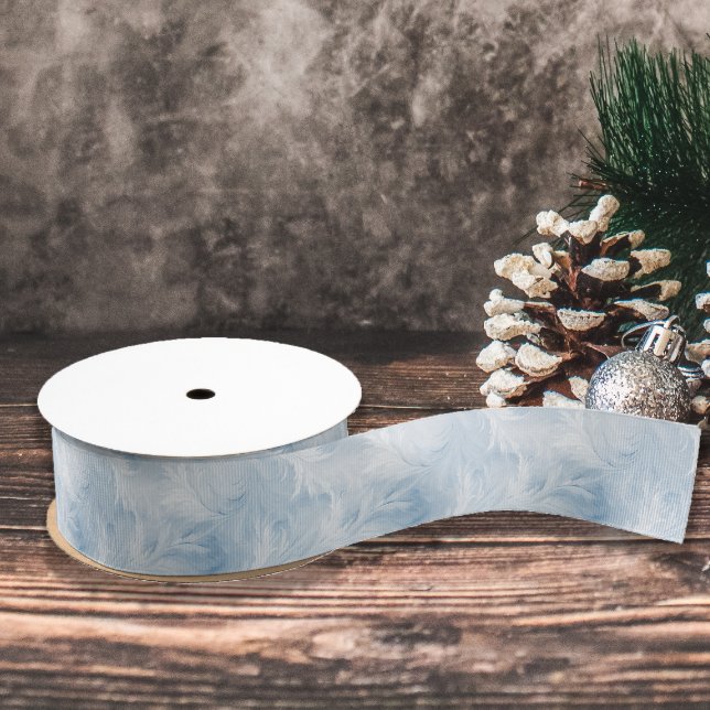 Winter Wonderland Blau frostiges Muster Ripsband (Von Creator hochgeladen)