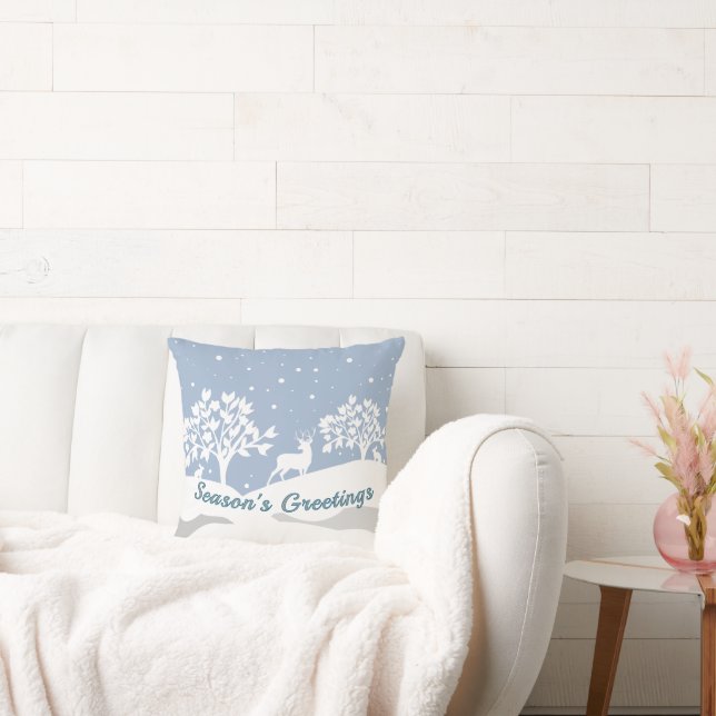 Winter Wonderland Blau-Weiße Kissen (Liege)
