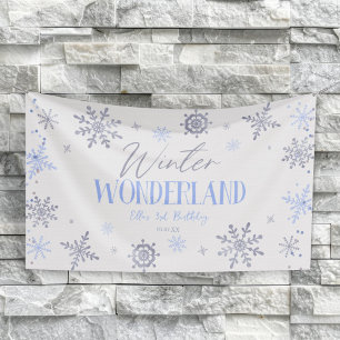 Winter Wonderland Blaue Schneekristall-Geburtstags Banner