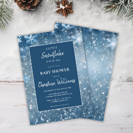 Winter Wonderland Blue Baby Dusche Einladung