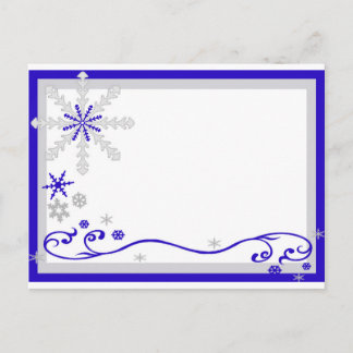 Winter Wonderland Blue Silver Snowflakes Post Card Postkarte