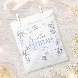 Winter Wonderland Blue Snowflake Geburtstagsparty Geschenktütchen