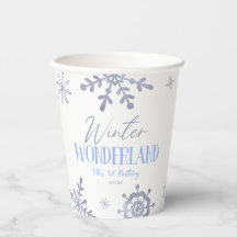 Winter Wonderland Blue Snowflake Geburtstagsparty