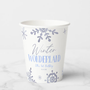 Winter Wonderland Blue Snowflake Geburtstagsparty Pappbecher