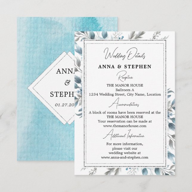 Winter Wonderland Blumenzwiebeldetails Begleitkarte (Vorne/Hinten)