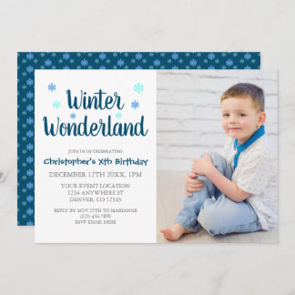 Winter Wonderland Boy Birthday Einladung