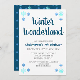 Winter Wonderland Boy Birthday Einladung