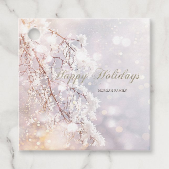 Winter Wonderland Branchen Geschenkanhänger (Vorderseite)