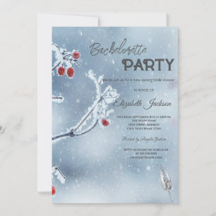Winter Wonderland Branches Blue Bachelorette Einladung