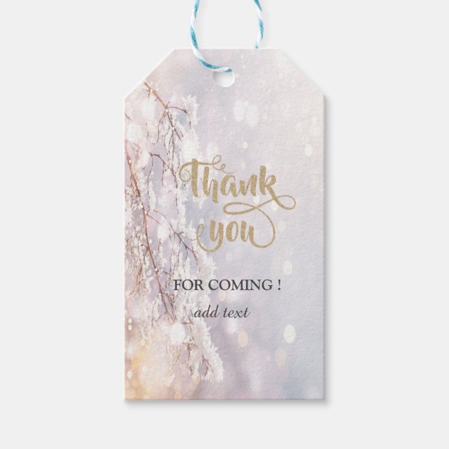 Winter Wonderland Branches Thank You Geschenkanhänger (Vorderseite)