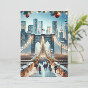 Winter Wonderland. Brooklyn Bridge - New York Feiertagskarte