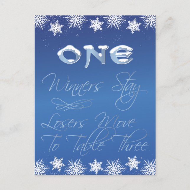 Winter Wonderland Bunco Table Card #1 Postkarte (Vorderseite)