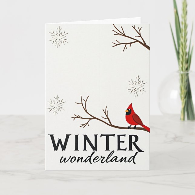 Winter Wonderland Cardinal Card Karte (Vorderseite)