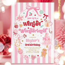 Winter Wonderland Christmas Coquette Bow Birthday Einladung