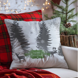 Winter Wonderland Christmas Throw Kissen - Grün