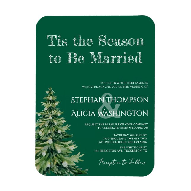 Winter Wonderland Christmas Wedding Magnet (Vertikal)
