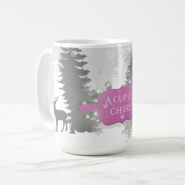 Winter Wonderland Coffee Tasse - Magenta (Vorderseite Links)