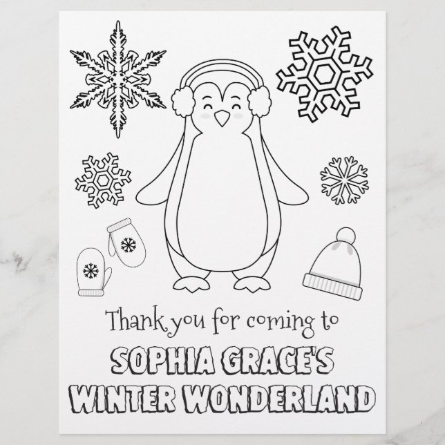 Winter Wonderland Colour Page | Farbblatt (Vorderseite)
