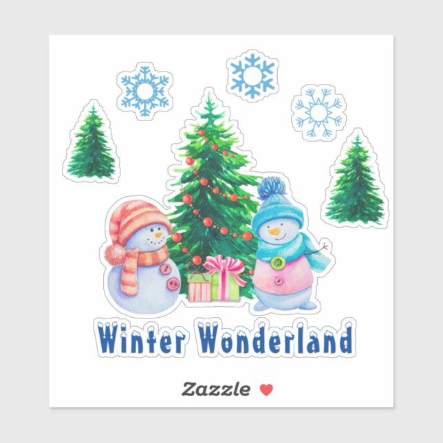 Winter Wonderland Custom-Cut Vinyl Stickers Aufkleber (Blatt)
