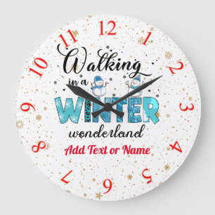 Winter Wonderland Customize Große Wanduhr