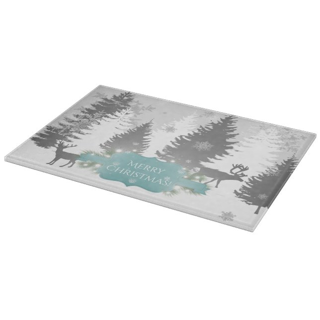 Winter Wonderland Cutting Board - Aquamarin Schneidebrett (Ecke)