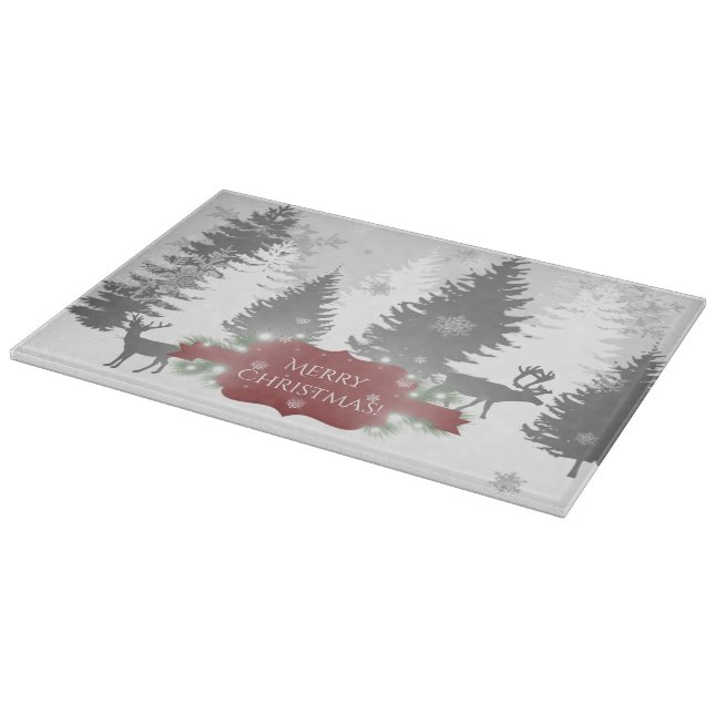 Winter Wonderland Cutting Board - Red Schneidebrett (Ecke)
